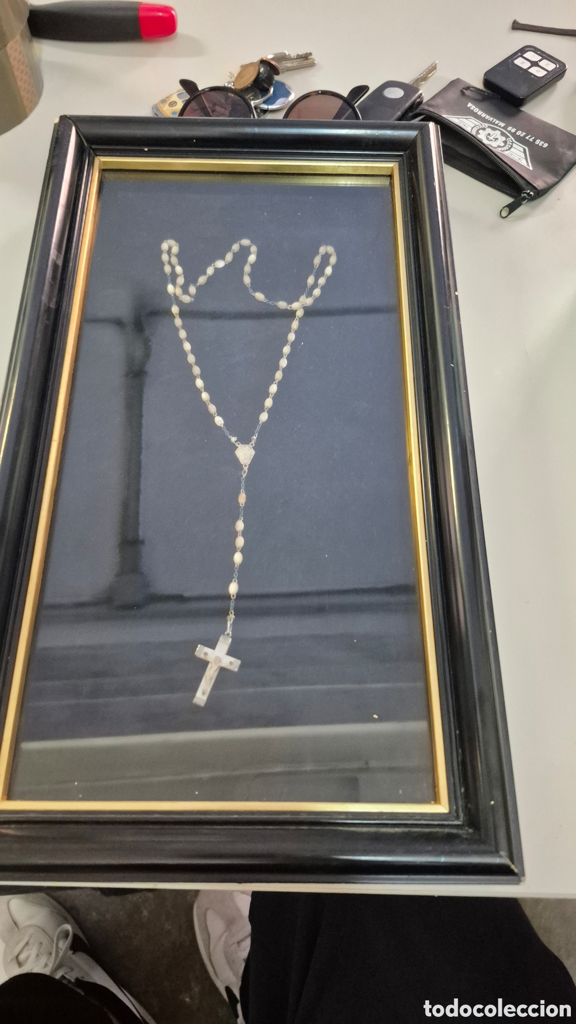 Joyeria: Rosario de nacar y plata