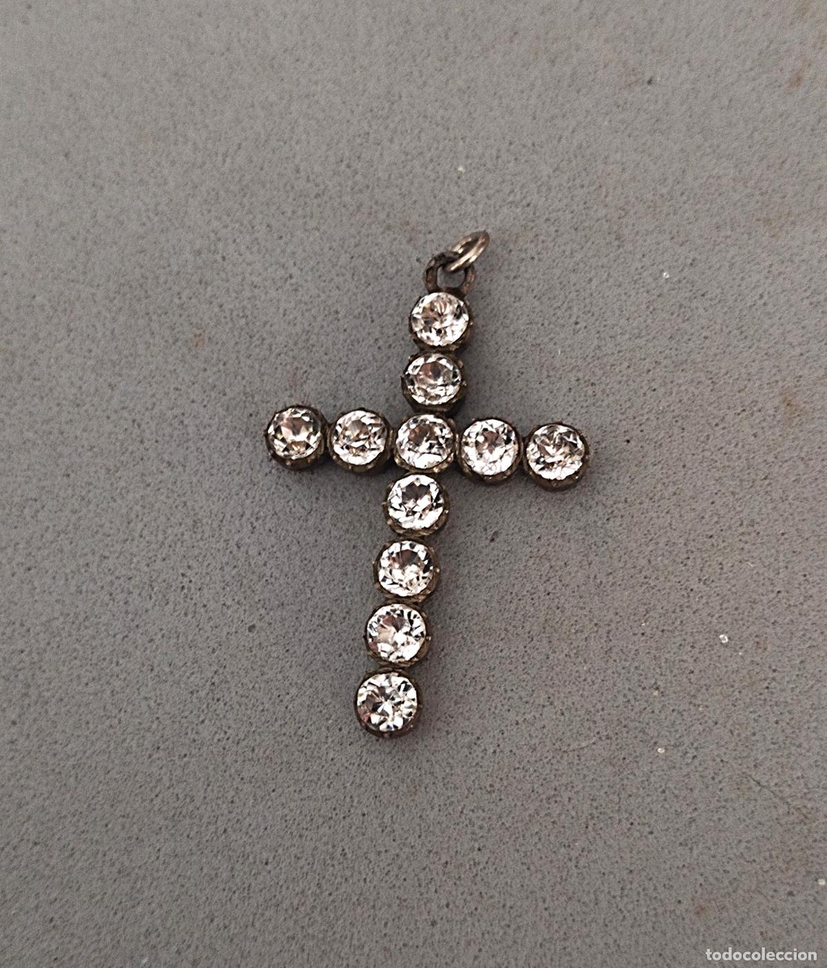 Joyeria: Colgante, cruz de plata con circonitas.