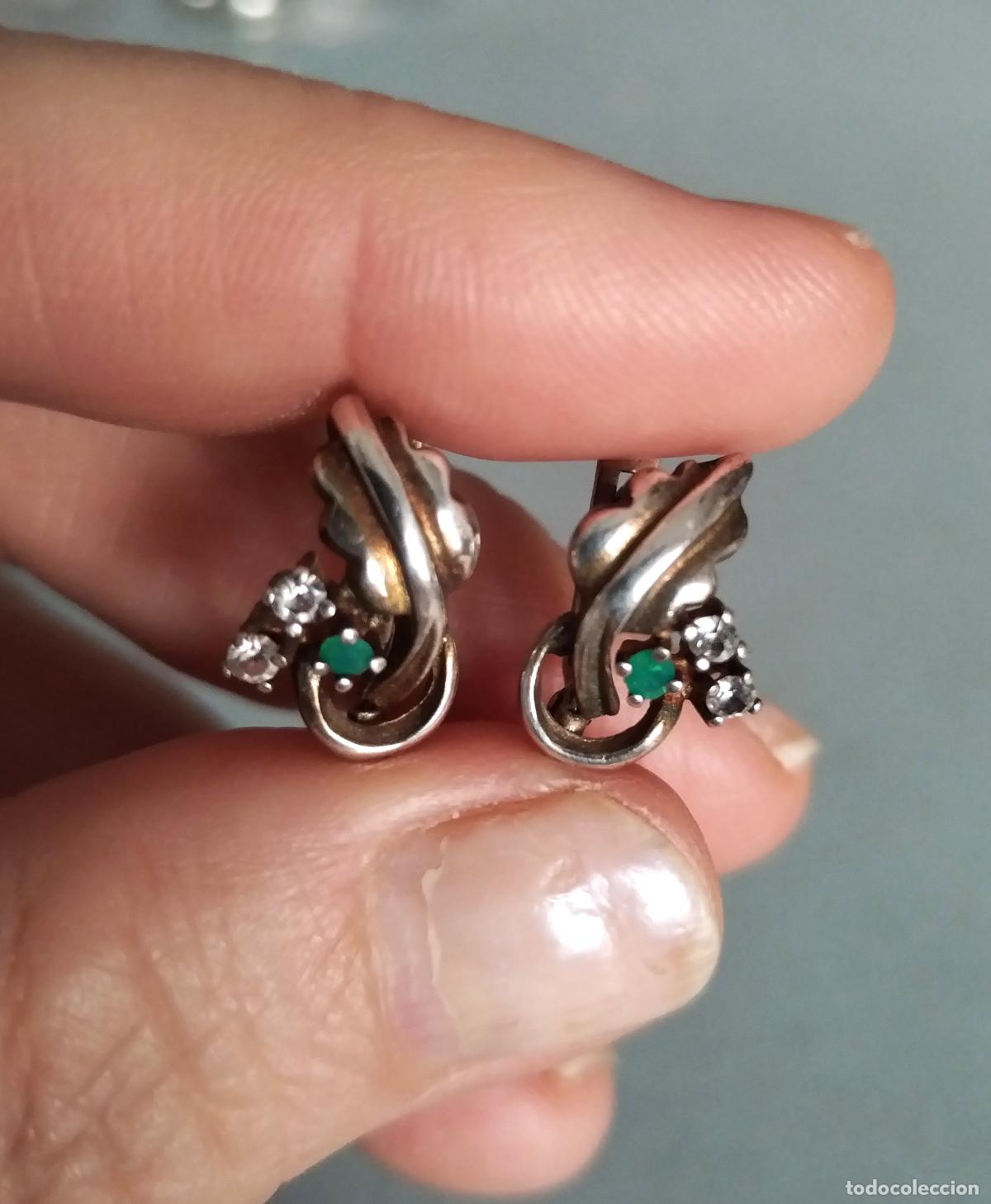Joyeria: Pendientes de plata de ley con circonitas. Cierre catal&aacute;n. - Foto 2