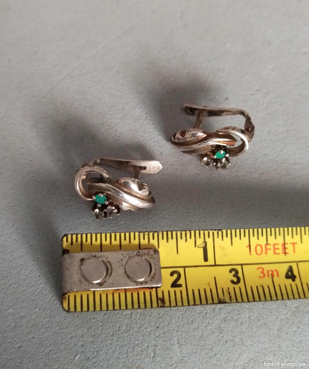 Joyeria: Pendientes de plata de ley con circonitas. Cierre catal&aacute;n. - Foto 3