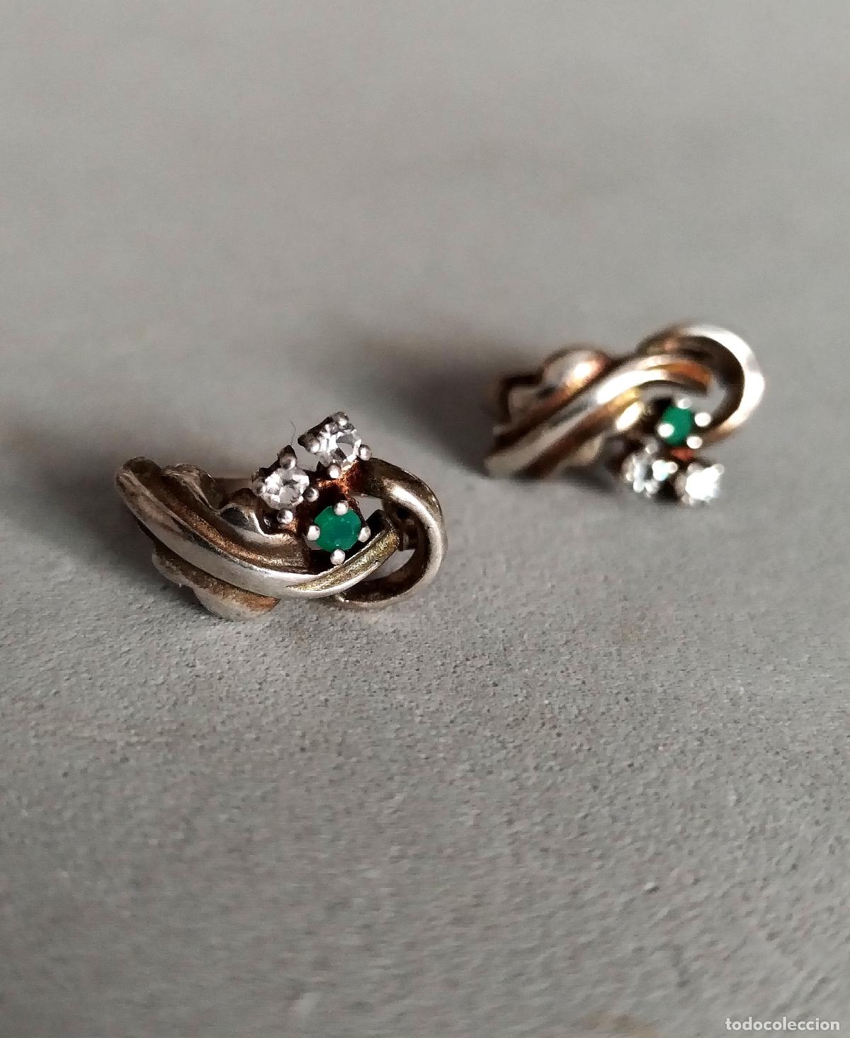Joyeria: Pendientes de plata de ley con circonitas. Cierre catal&aacute;n. - Foto 4
