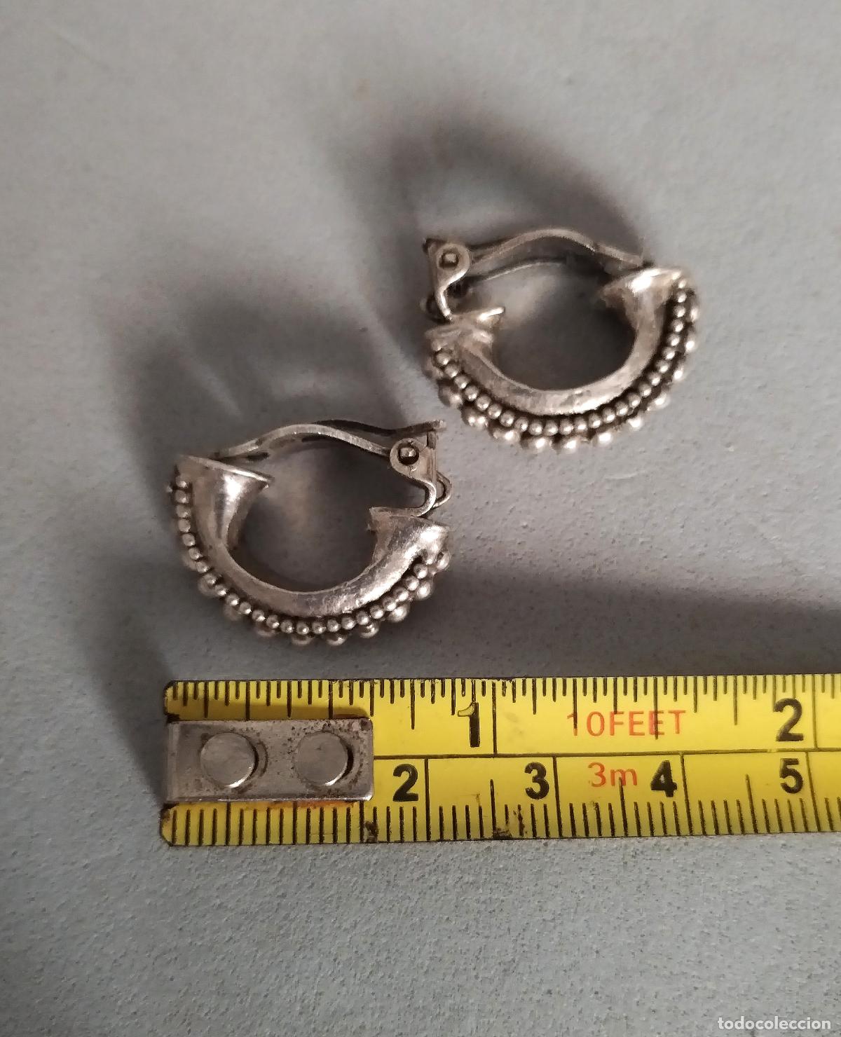 Joyeria: Antiguos pendientes de plata. - Foto 4