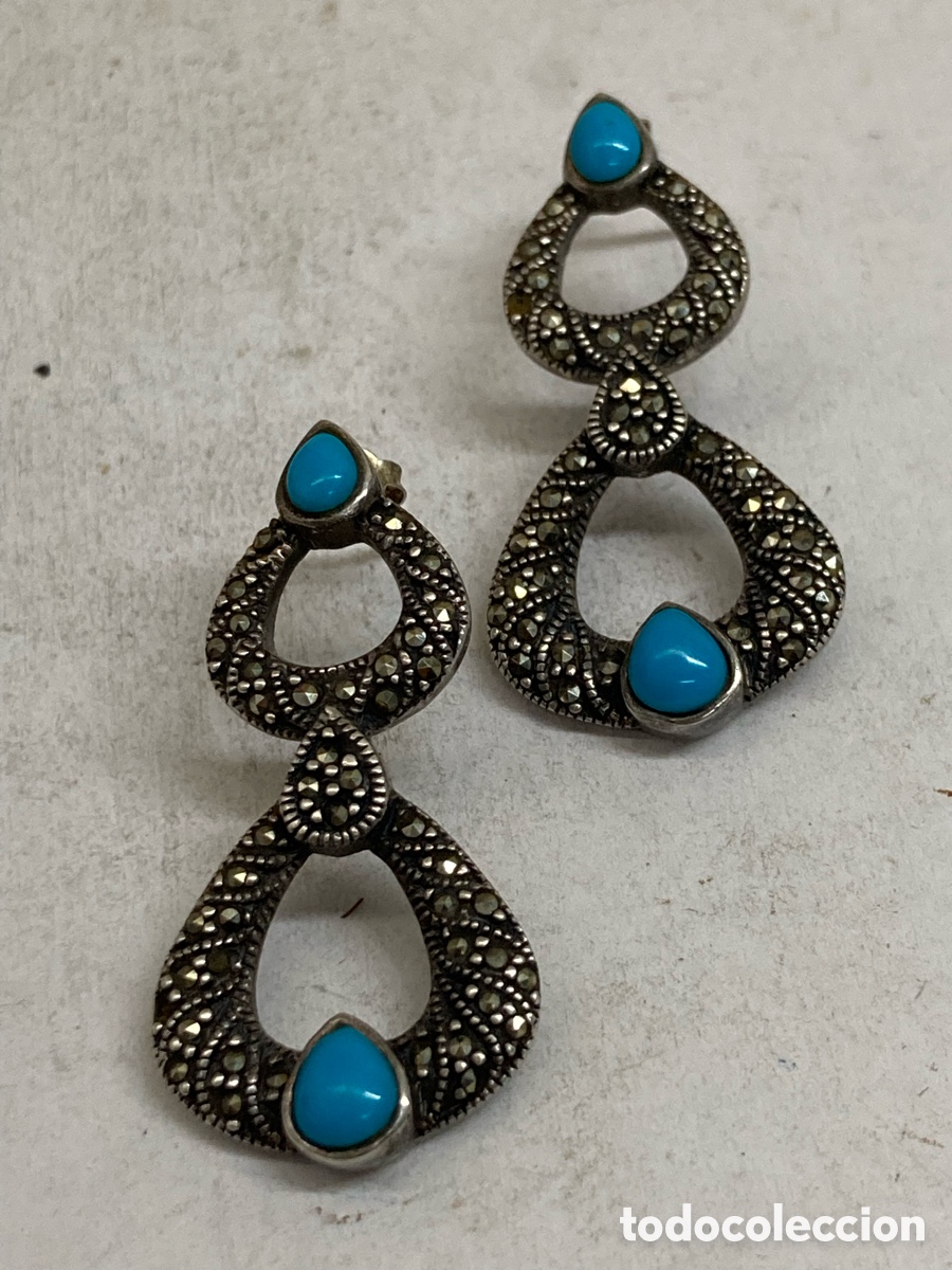 Joyeria: Pendientes de plata lapisl&aacute;zuli P553