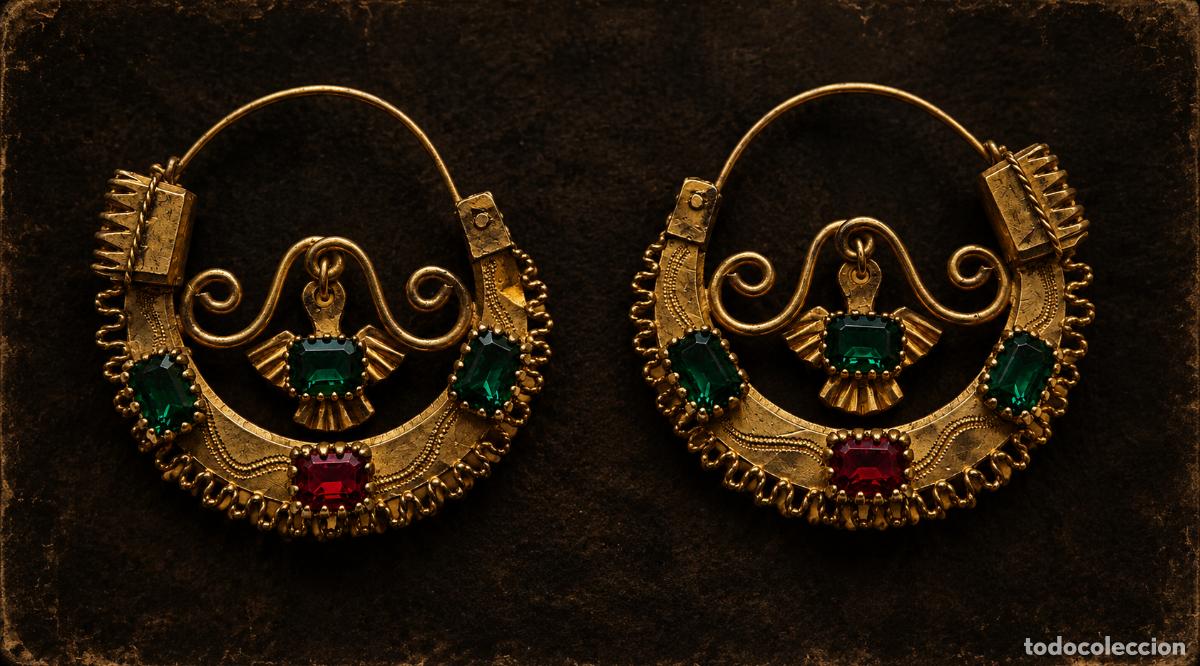 Joyeria: PAREJA DE PENDIENTES, ARRACADAS DE PLATA BA&Ntilde;ADAS EN ORO