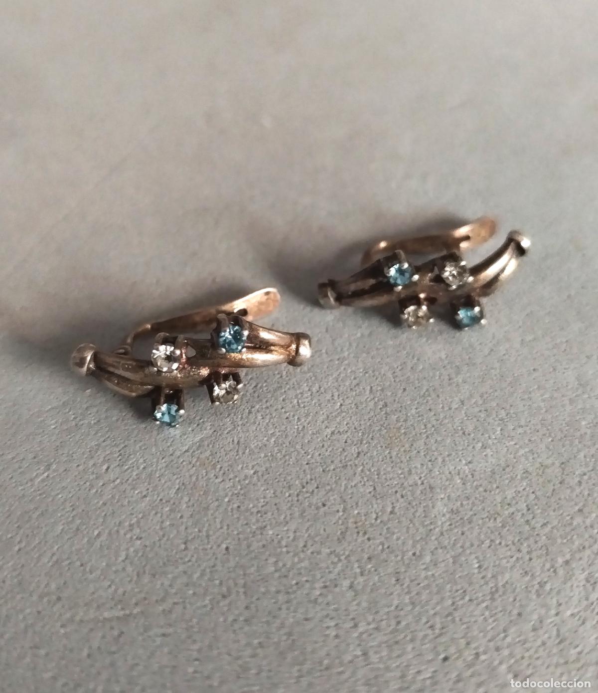 Joyeria: Antiguos pendientes de plata de ley con circonitas. - Foto 5