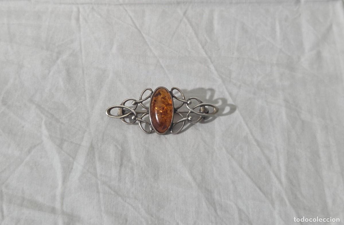 Joyeria: Broche de &aacute;mbar y plata 925 - Foto 1