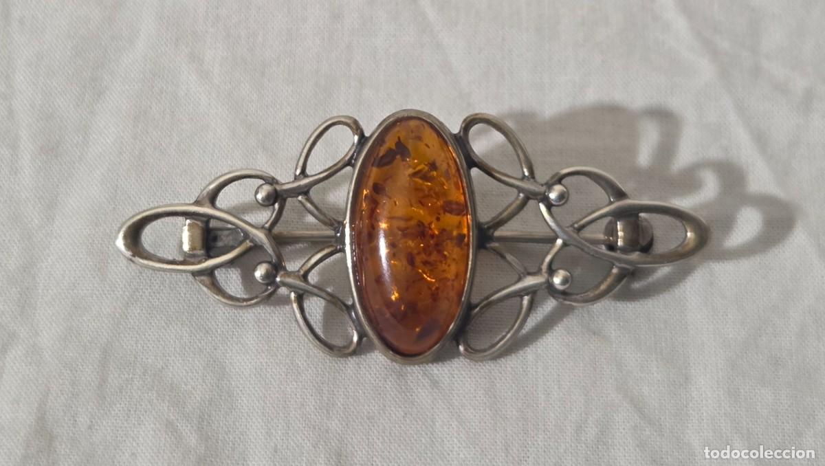 Joyeria: Broche de &aacute;mbar y plata 925 - Foto 2