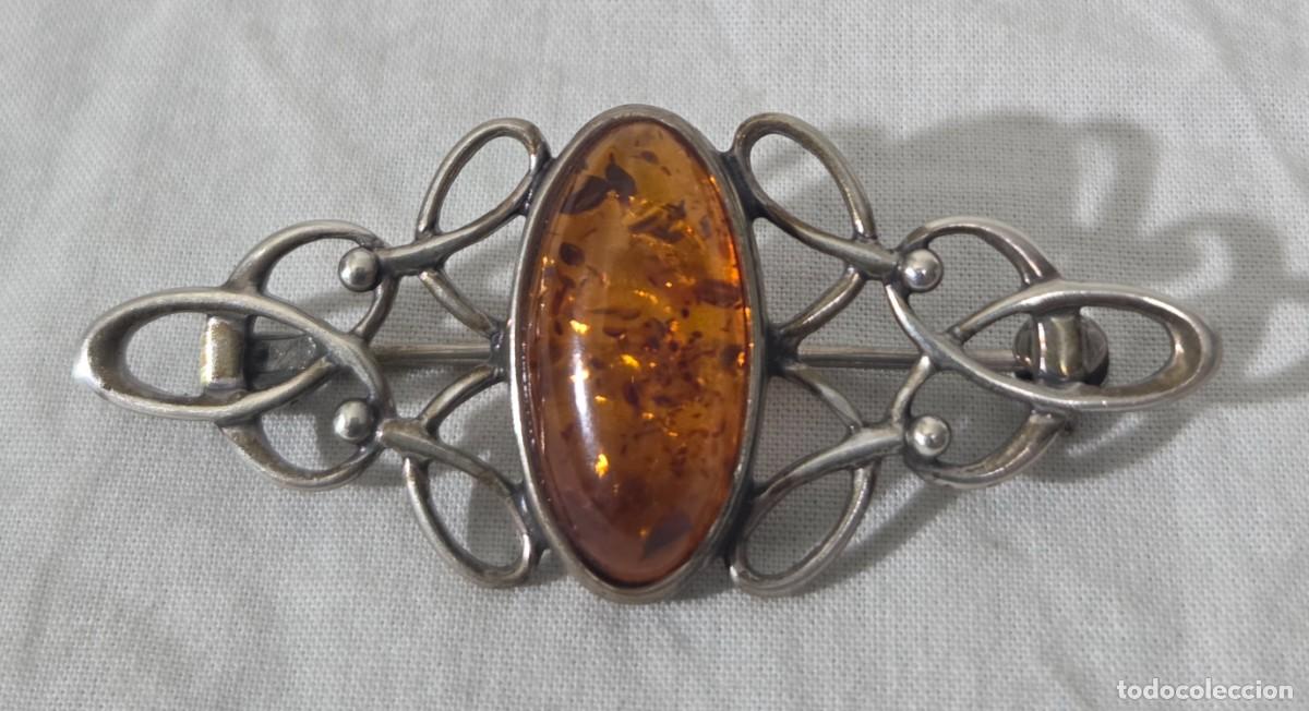 Joyeria: Broche de &aacute;mbar y plata 925 - Foto 3