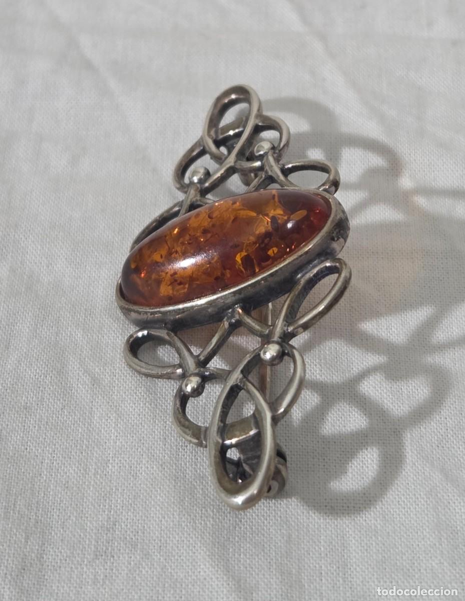 Joyeria: Broche de &aacute;mbar y plata 925 - Foto 4