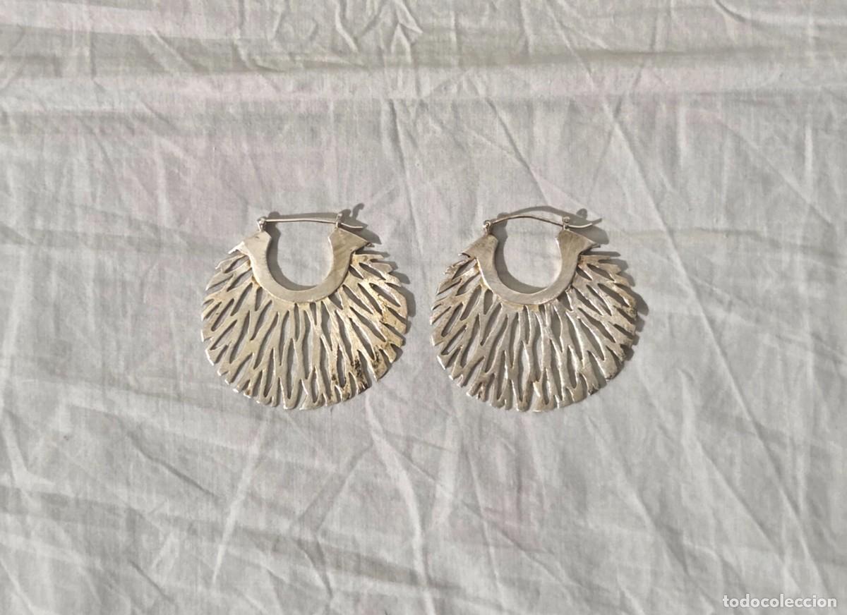 Joyeria: Grandes pendientes en plata mate de ley 925 - Foto 1
