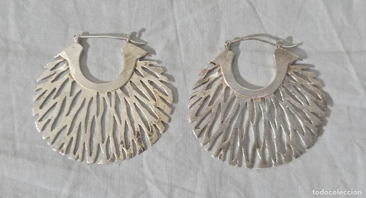 Joyeria: Grandes pendientes en plata mate de ley 925 - Foto 2