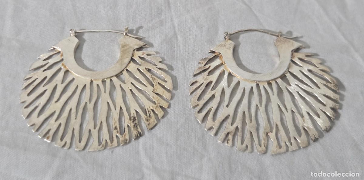 Joyeria: Grandes pendientes en plata mate de ley 925 - Foto 3