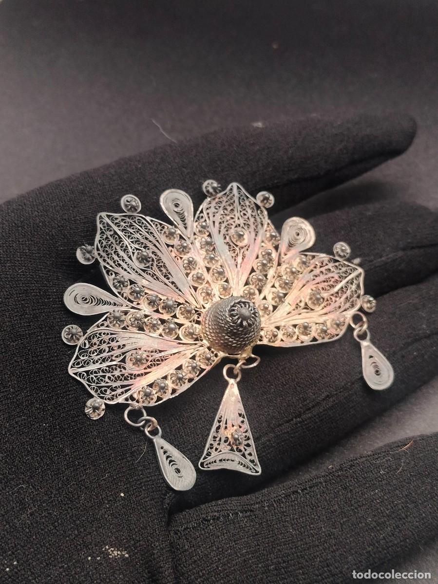 Joyeria: Antiguo broche plata filigrana