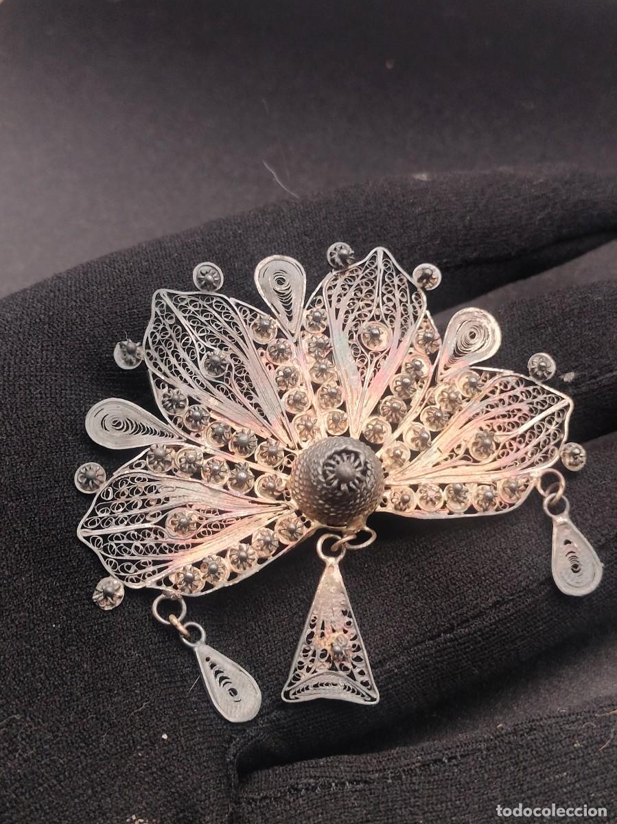 Joyeria: Antiguo broche plata filigrana - Foto 3