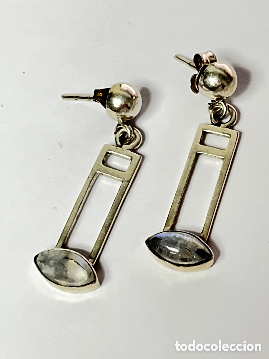 Joyeria: Pendientes de plata piedra luna P546