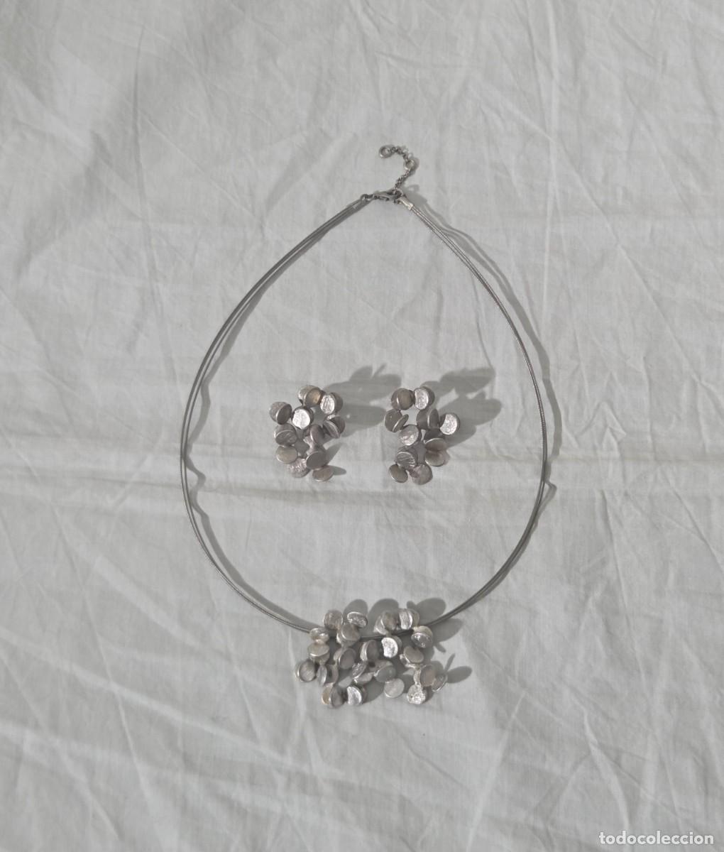 Joyeria: Conjunto de pendientes + colgante en plata de ley