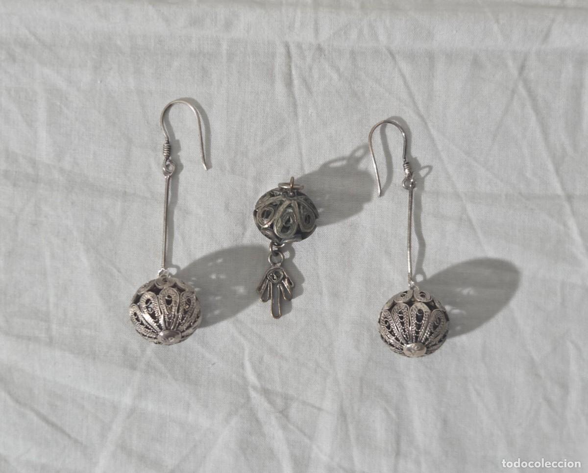 Joyeria: Juego de pendientes + colgante filigrana en plata 925