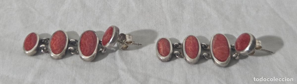 Joyeria: Pendientes de coral rojo y plata de ley - Foto 4