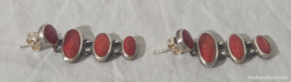 Joyeria: Pendientes de coral rojo y plata de ley - Foto 6