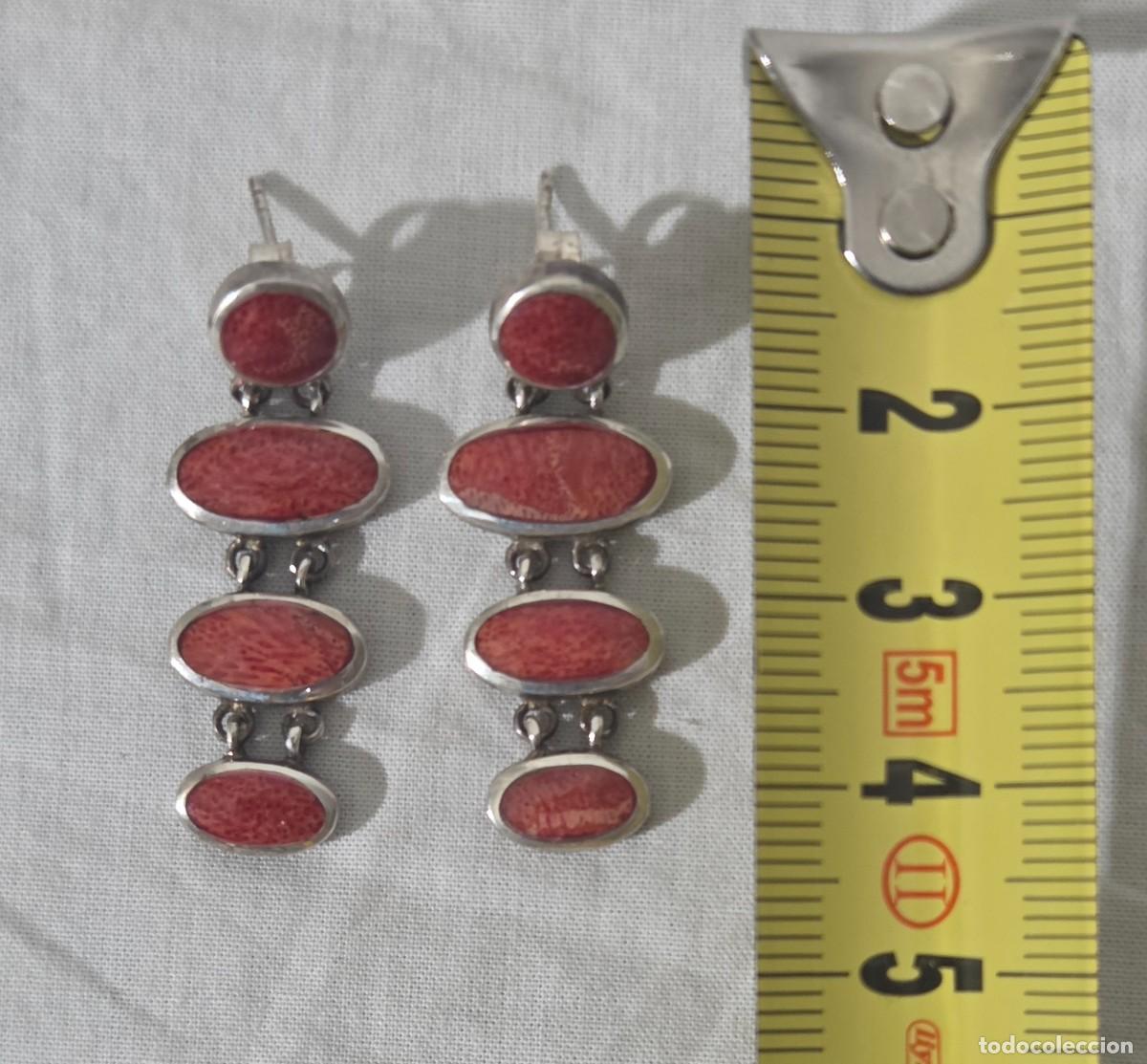 Joyeria: Pendientes de coral rojo y plata de ley - Foto 9