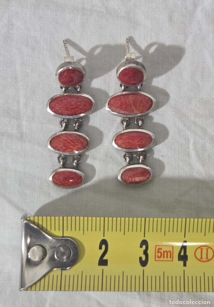 Joyeria: Pendientes de coral rojo y plata de ley - Foto 10