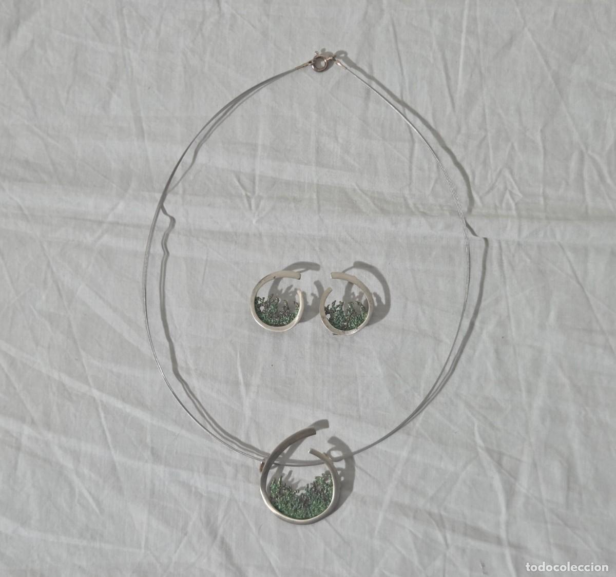 Joyeria: Juego colgante + pendientes en plata de ley