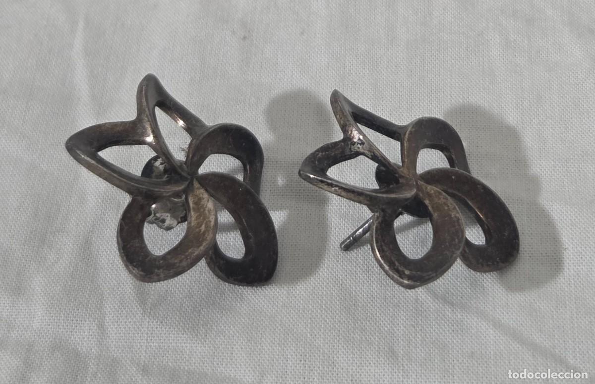 Joyeria: Pendientes en forma de flor de plata de ley - Foto 6