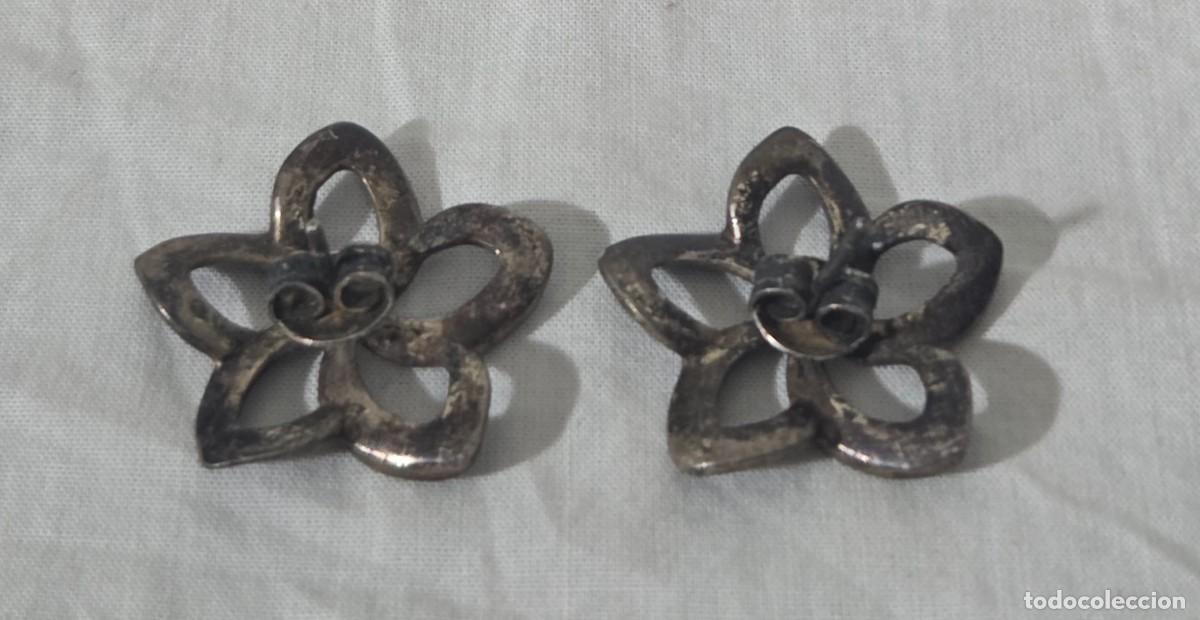 Joyeria: Pendientes en forma de flor de plata de ley - Foto 8