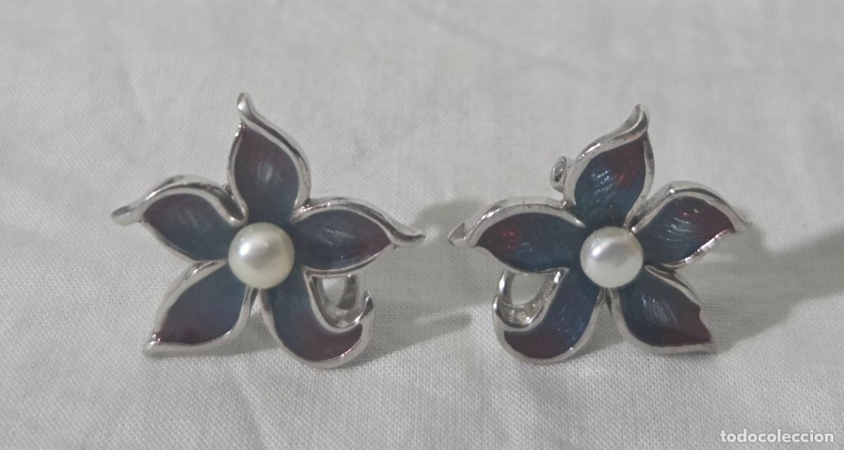 Joyeria: Pendientes en forma de flor de plata 925 - Foto 2