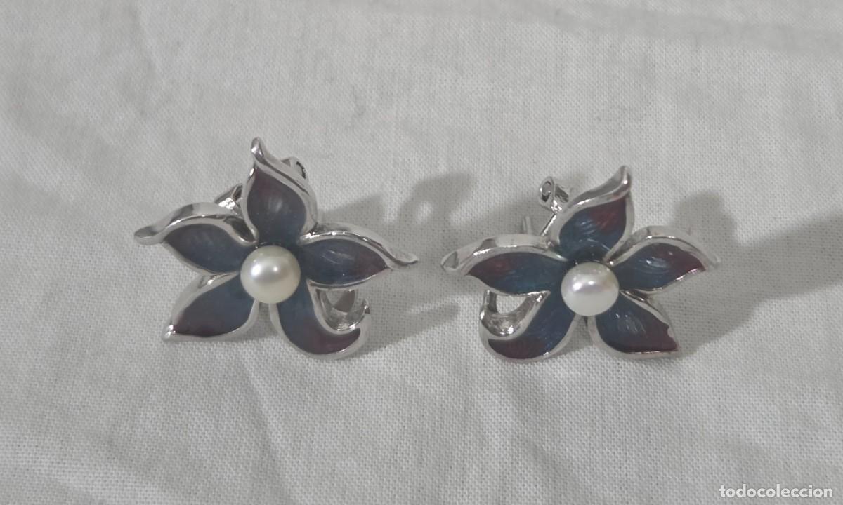 Joyeria: Pendientes en forma de flor de plata 925 - Foto 3