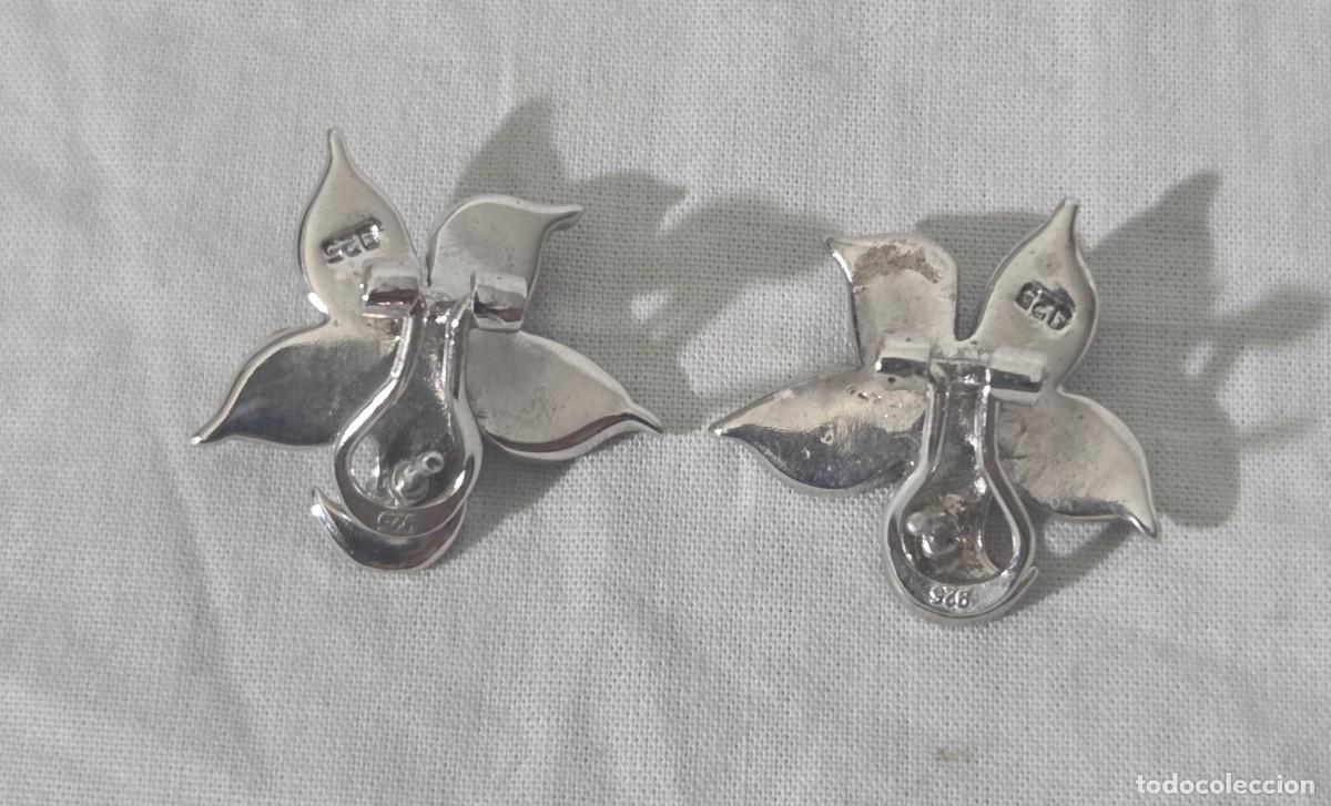 Joyeria: Pendientes en forma de flor de plata 925 - Foto 7