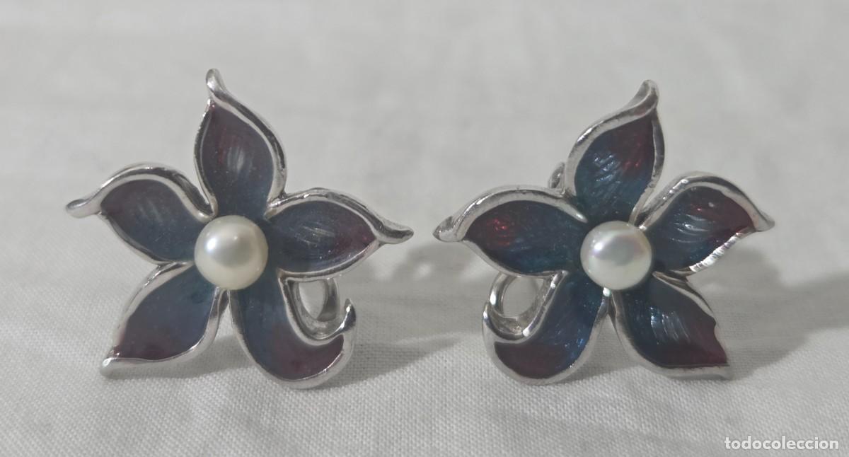 Joyeria: Pendientes en forma de flor de plata 925 - Foto 8