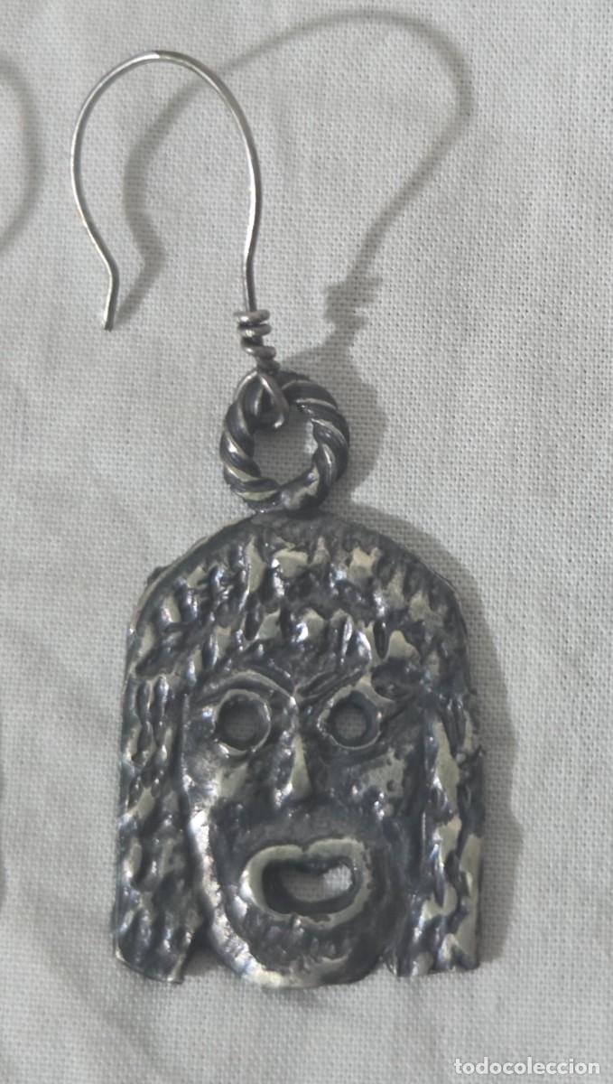 Joyeria: Pendientes mascara Teatro griego en plata de ley - Foto 3