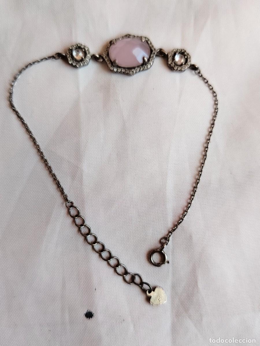 Joyeria: Pulsera de plata con cuarzo rosa. Sellada - Foto 2