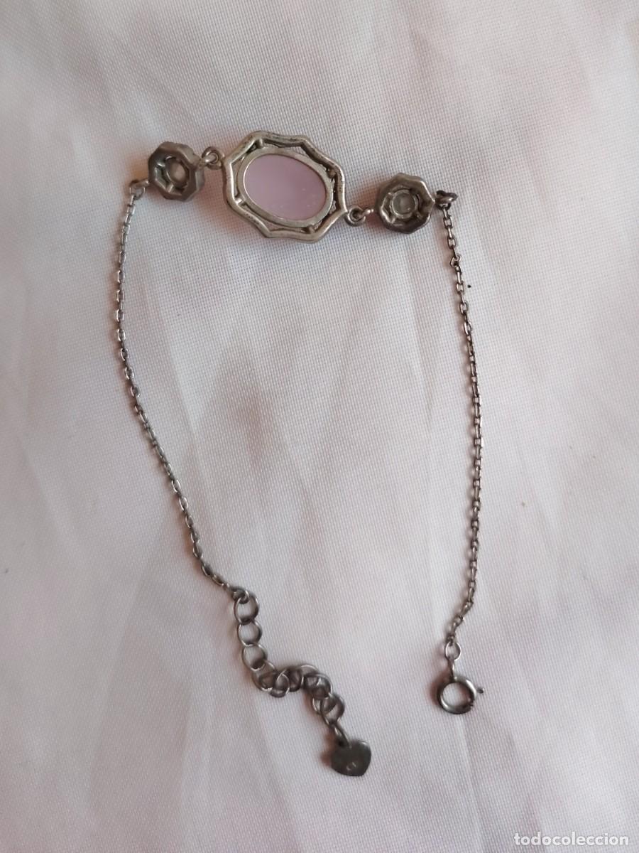 Joyeria: Pulsera de plata con cuarzo rosa. Sellada - Foto 3