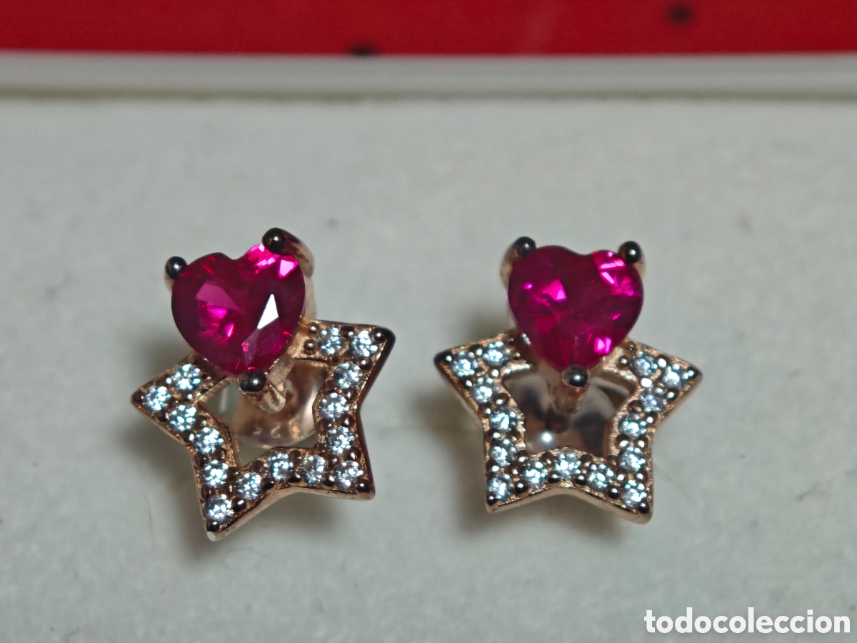 Joyeria: Pendientes en plata de ley con ba&ntilde;o de oro rosa 18 k