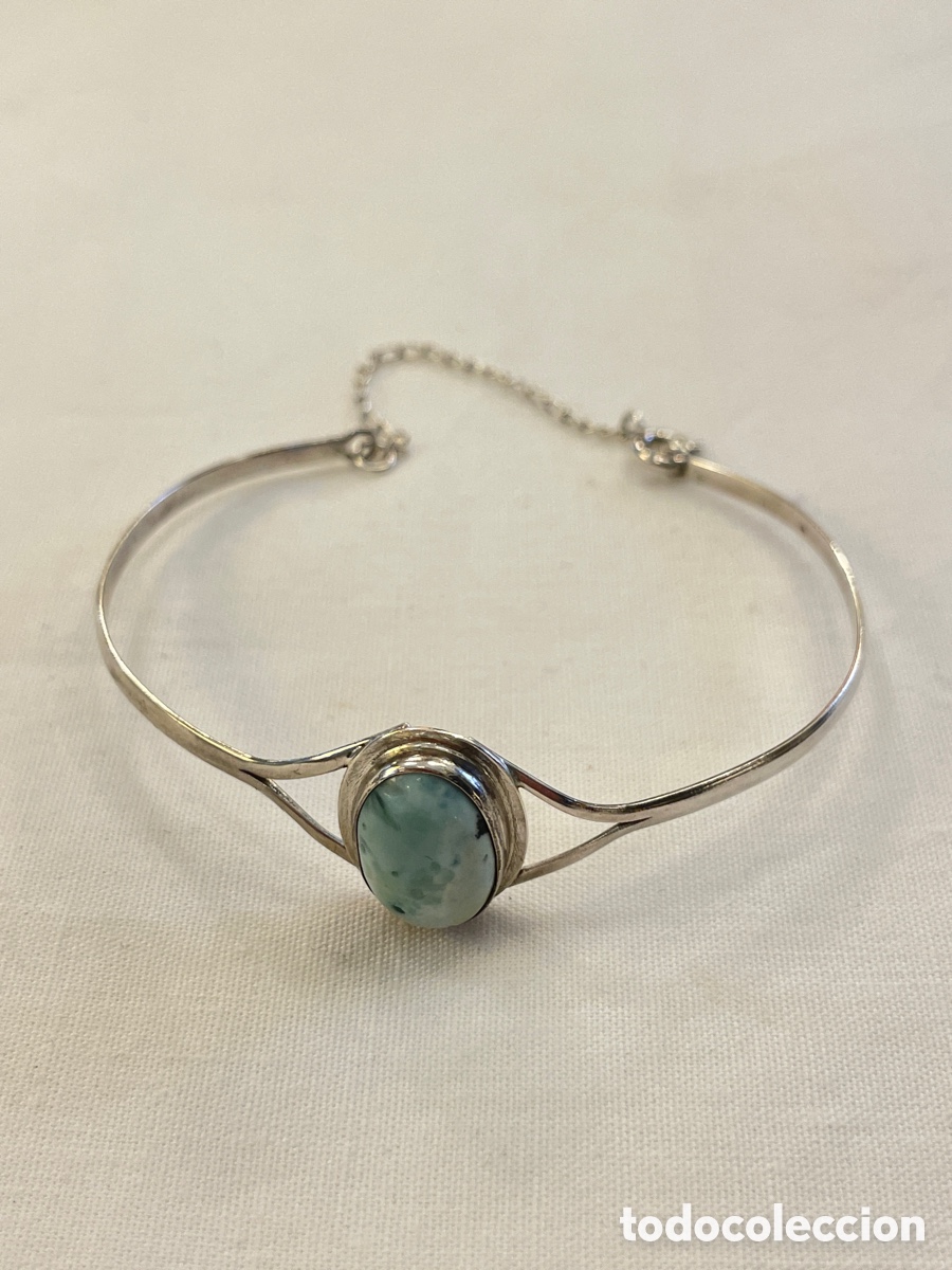 Joyeria: Pulsera plata y larimar