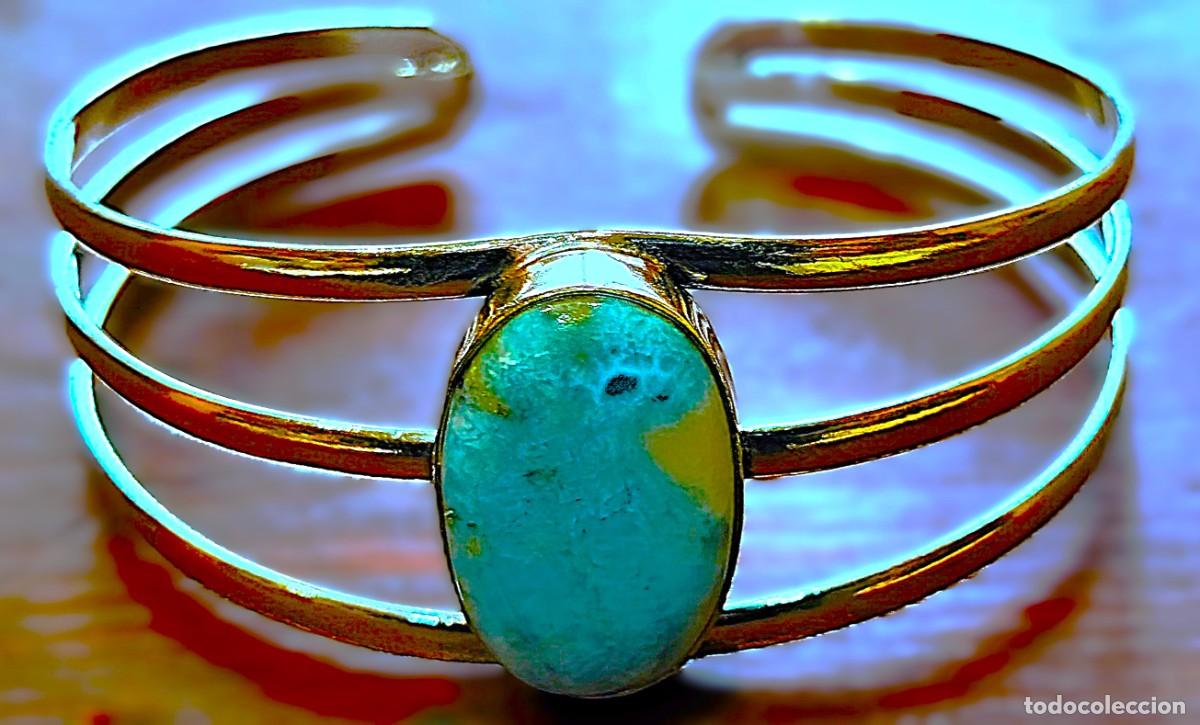Joyeria: Brazalete Plata 925 con piedra Larimar