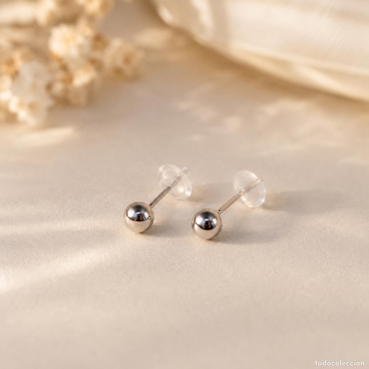 Joyeria: Pendientes de bola 4 mm de plata de ley 925