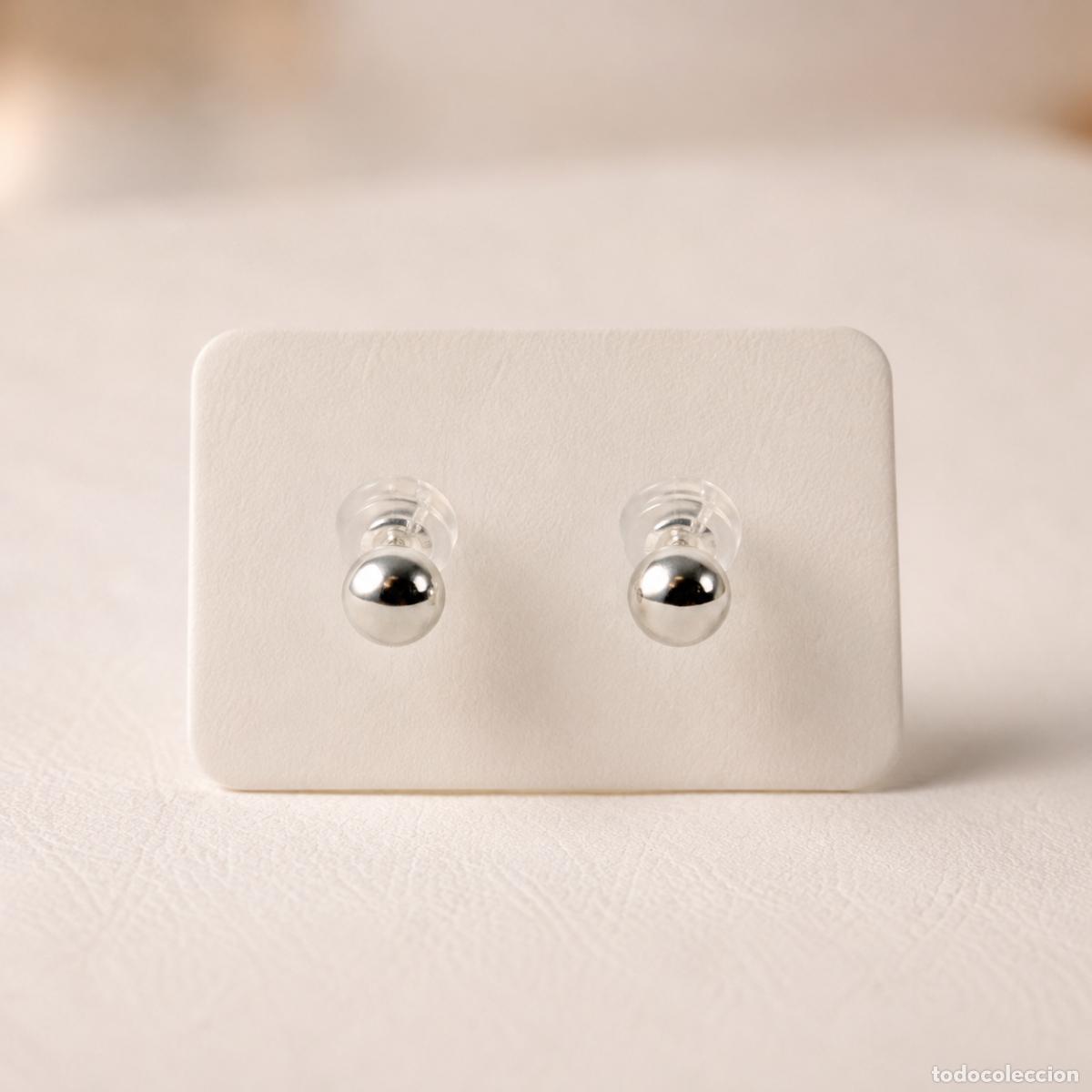 Joyeria: Pendientes de bola 4 mm de plata de ley 925 - Foto 4