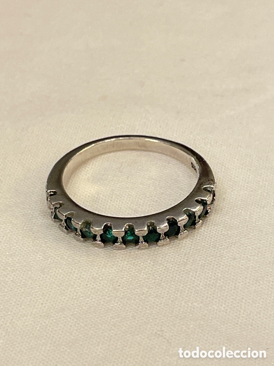 Joyeria: Anillo de plata y esmeralda de laboratorio - Foto 1