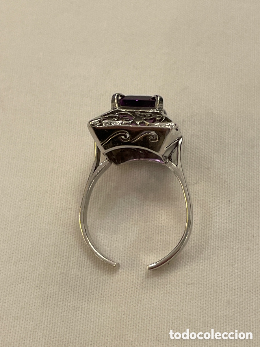 Joyeria: Anillo de plata y amatista de laboratorio - Foto 3