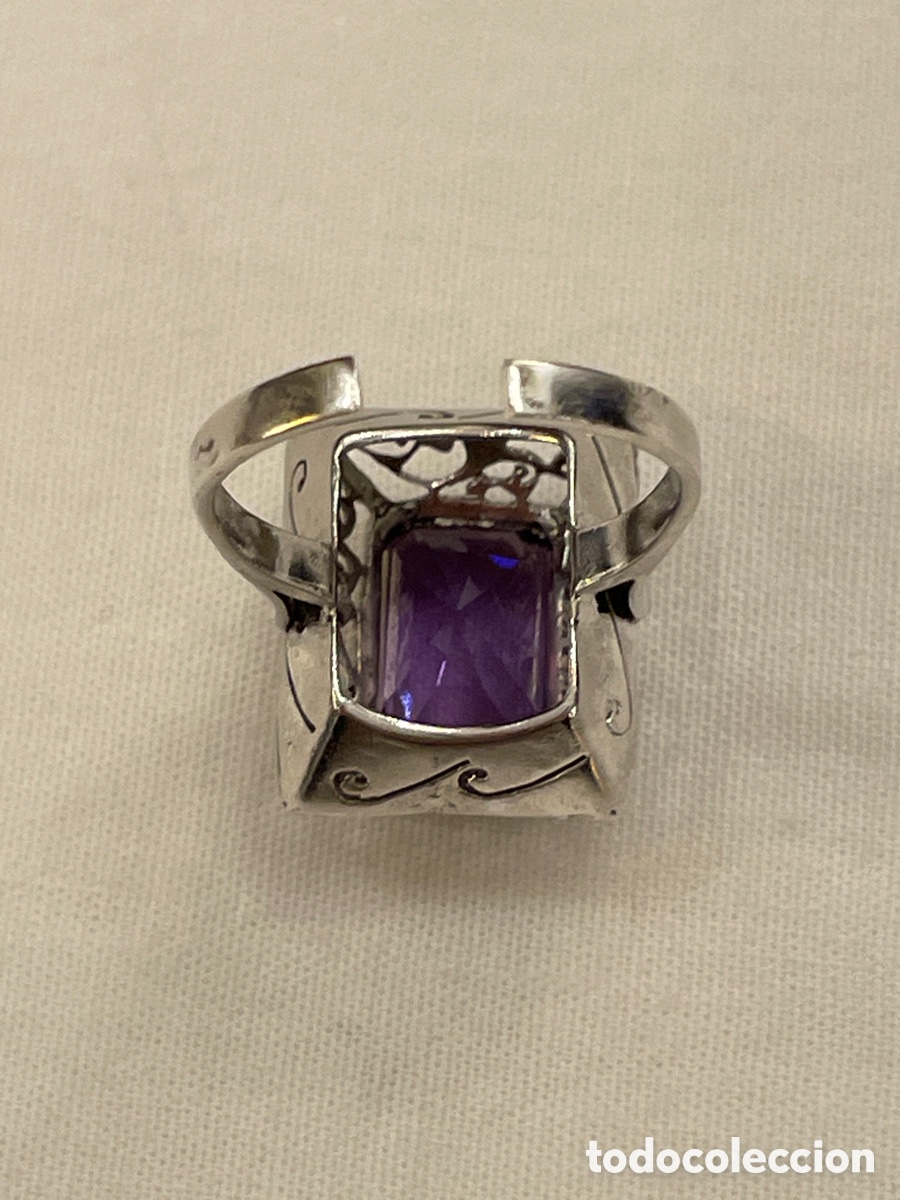 Joyeria: Anillo de plata y amatista de laboratorio - Foto 4