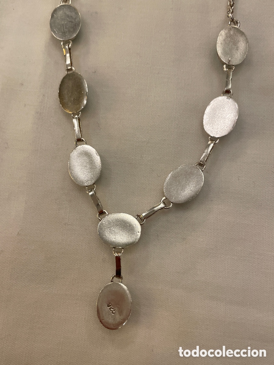 Joyeria: Conjunto pendientes y collar de plata y larimar - Foto 7