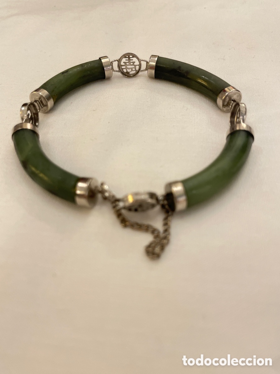 Joyeria: Pulsera de jade nefrita plateada - Foto 2
