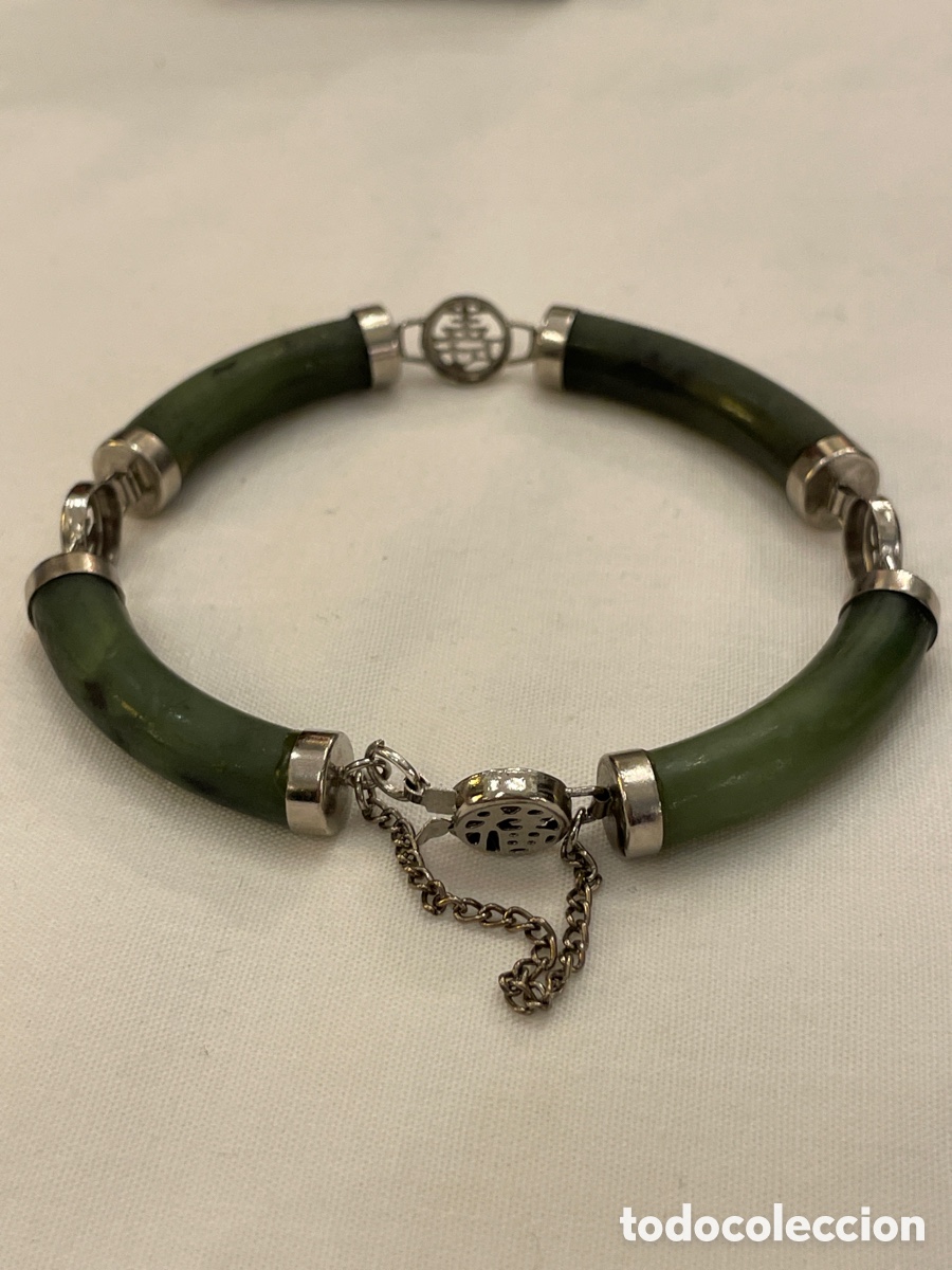 Joyeria: Pulsera de jade nefrita plateada - Foto 3