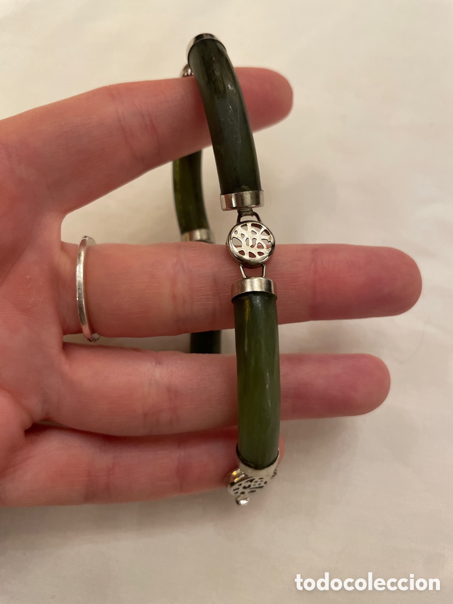 Joyeria: Pulsera de jade nefrita plateada - Foto 4