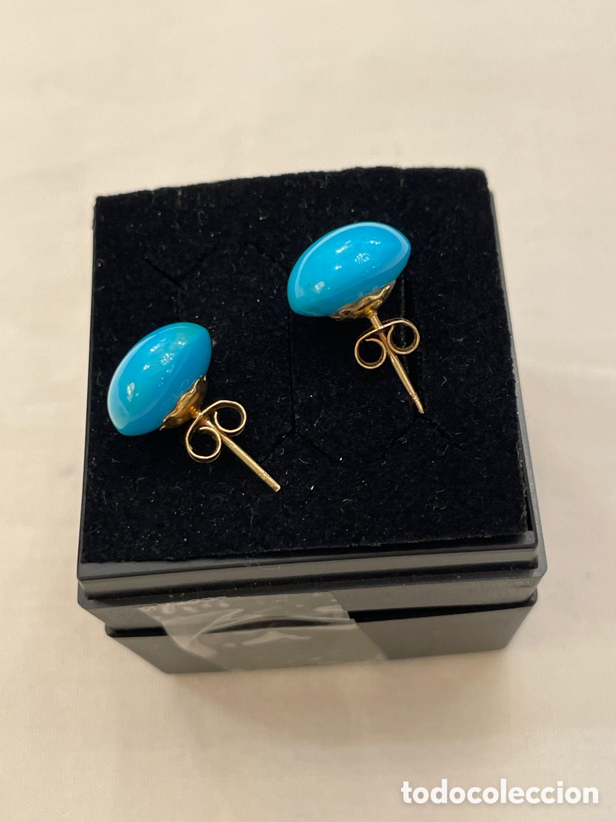 Joyeria: Pendientes de oro 18K y turquesas - Foto 4