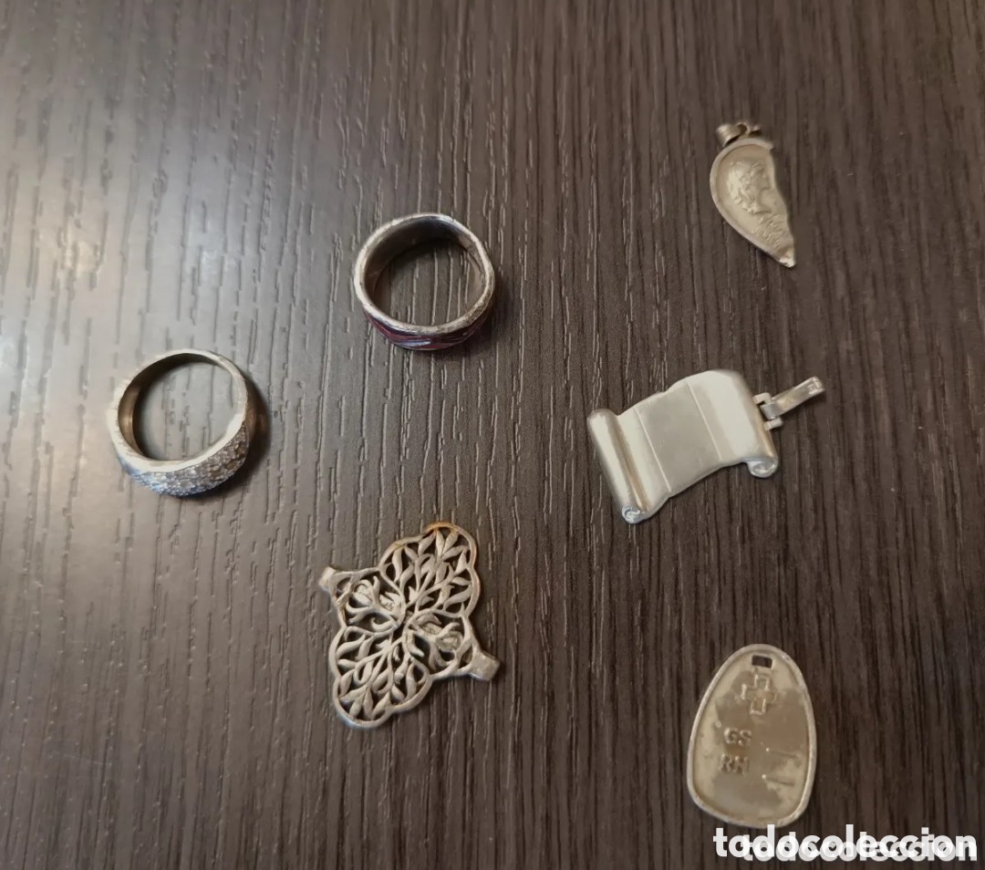 Joyeria: Lote Antiguos Colgantes y Anillos Plata