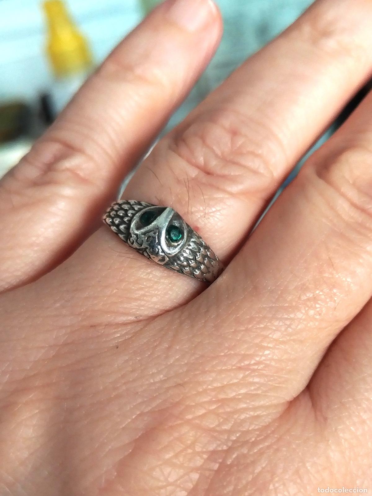 Joyeria: Anillo de plata de ley contrastada, b&uacute;ho. - Foto 3